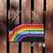 Rainbow Pride Sign Gift Farmhouse Be a Good Human Wooden Hanging Sign Plaque Rustic Wall Art Decor for Home Decoration 12 x 6 Inches